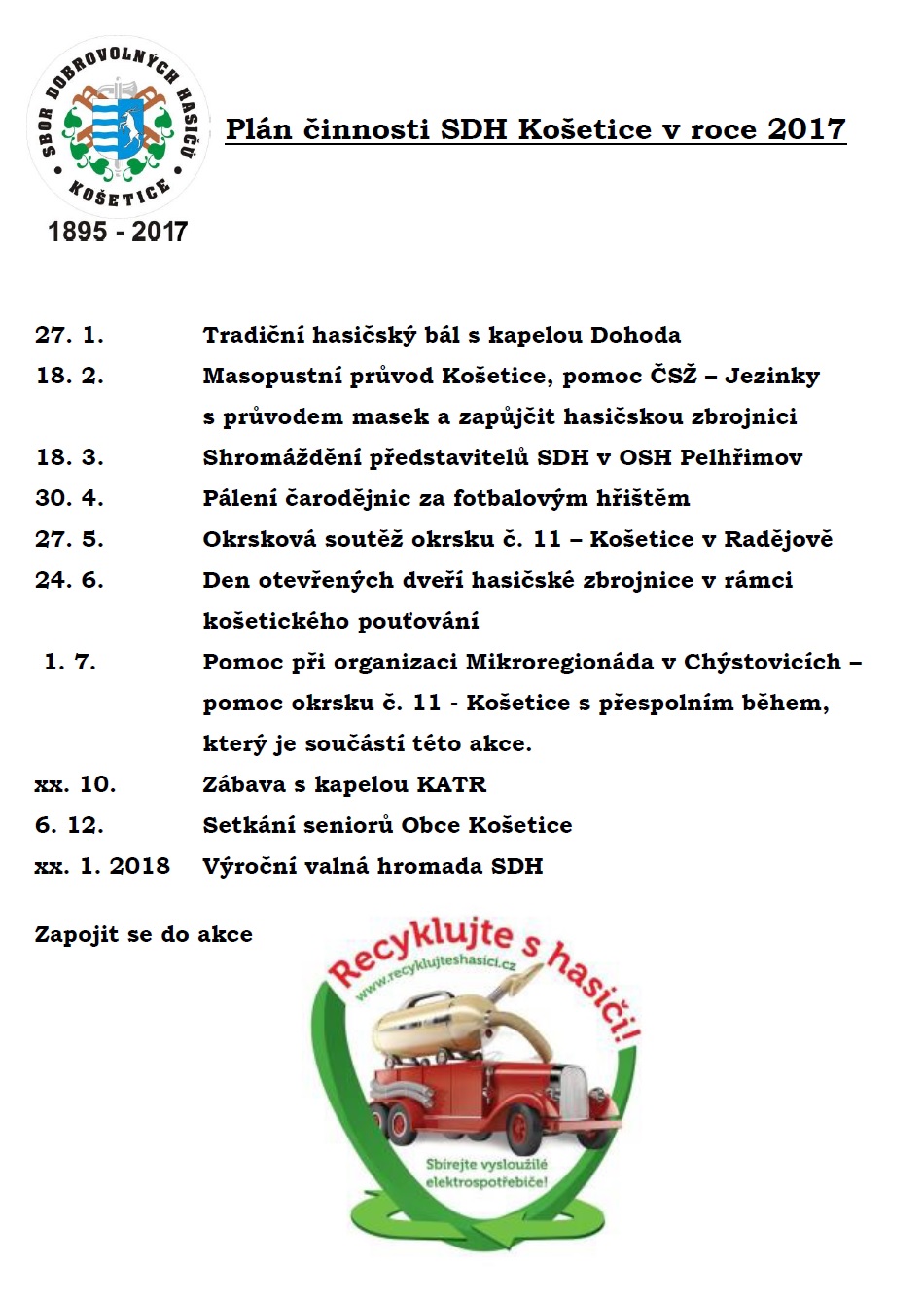 plan_cinnost SDH Košetice v r.2017