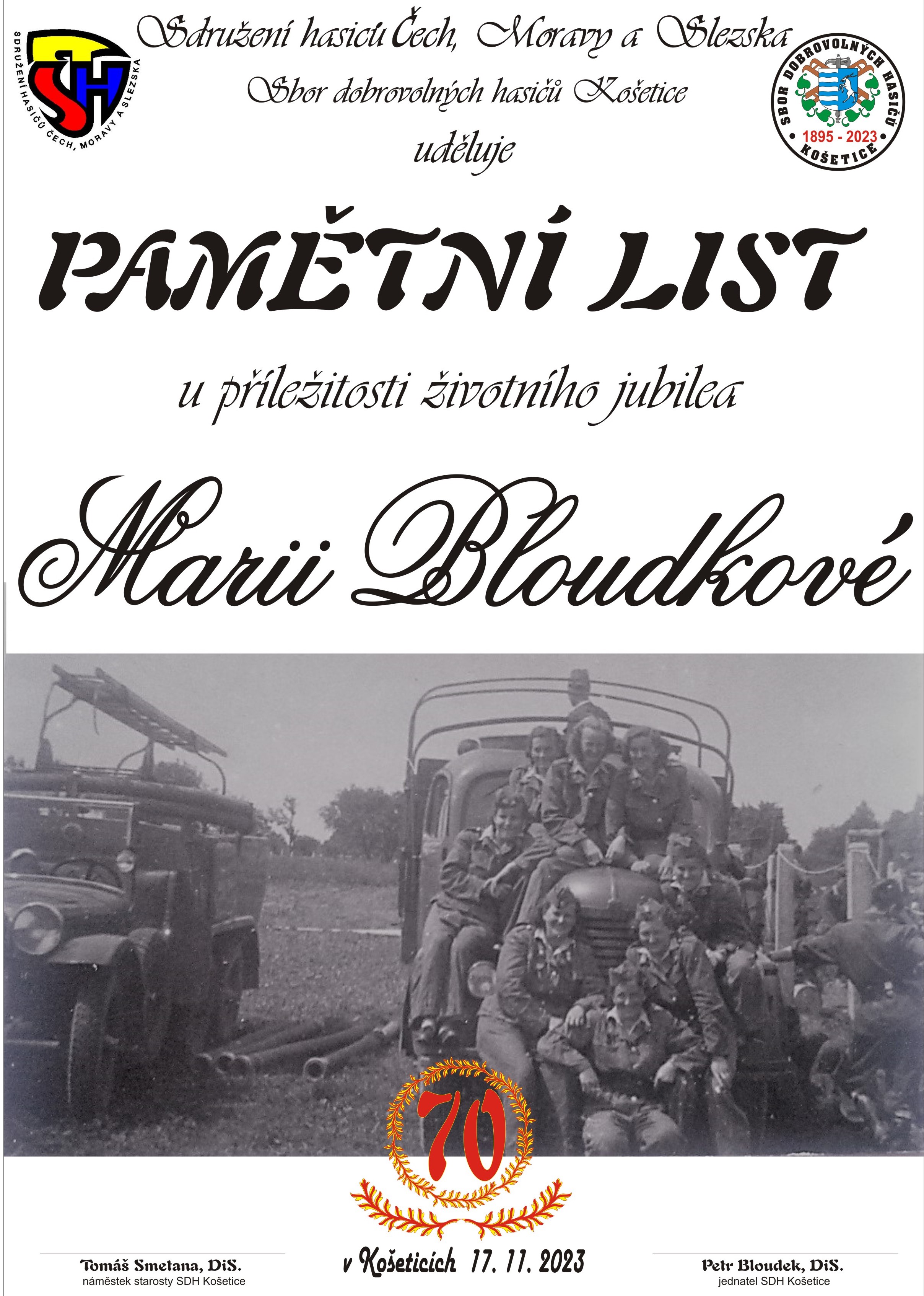 Pamětní list_M_Bloudková_70_2023
